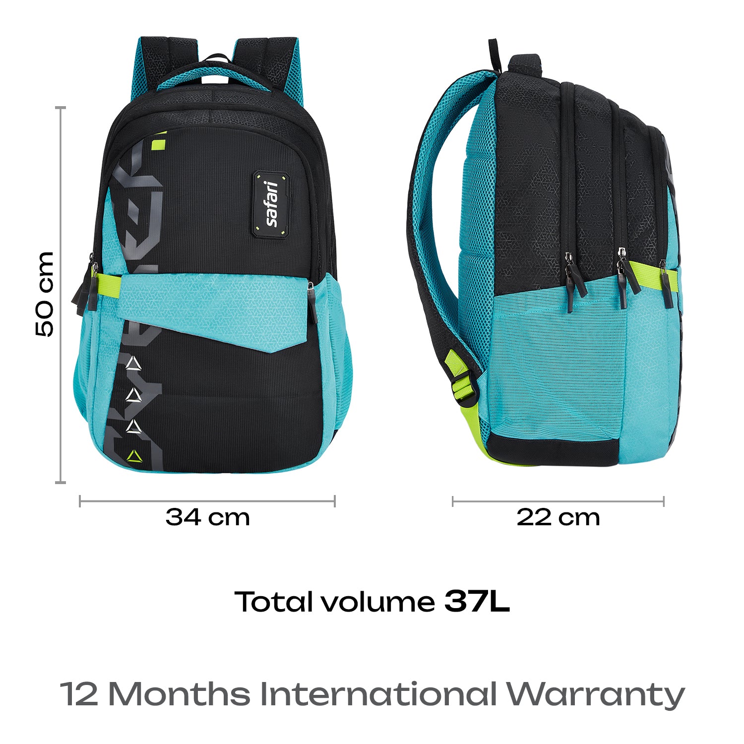 Safari Bonus 37L Black School Backpack