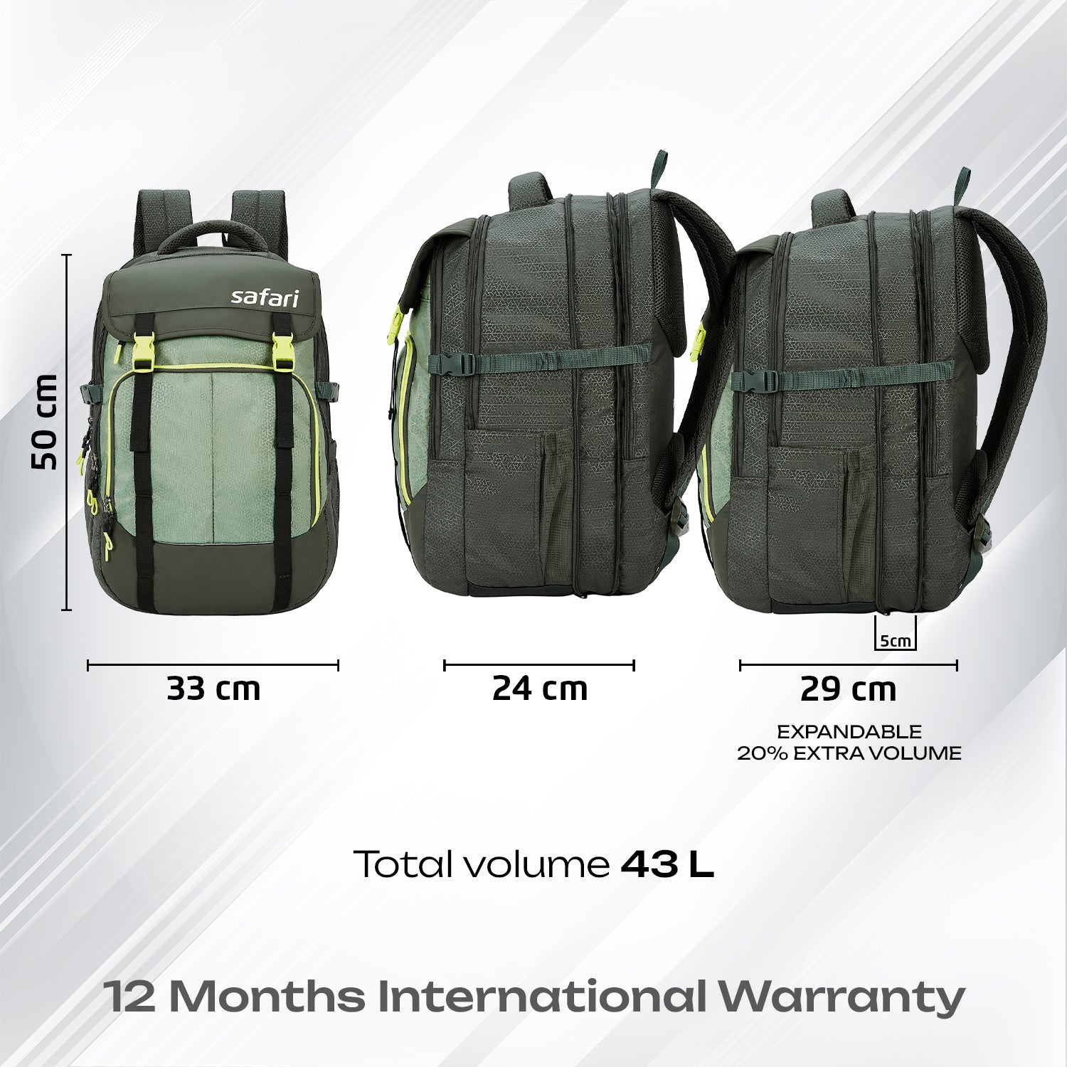 Safari Expand 43L Olive Laptop Backpack