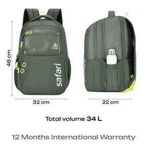 Safari Quadro 5 43L Olive School Backpack