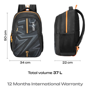 Safari Triplex 37L Black School Backpack