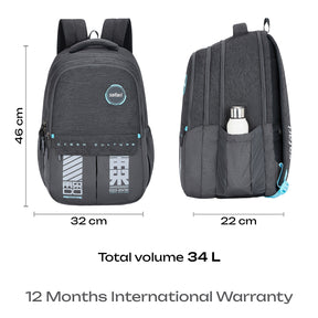 Safari Quadro 43L Grey School Backpack