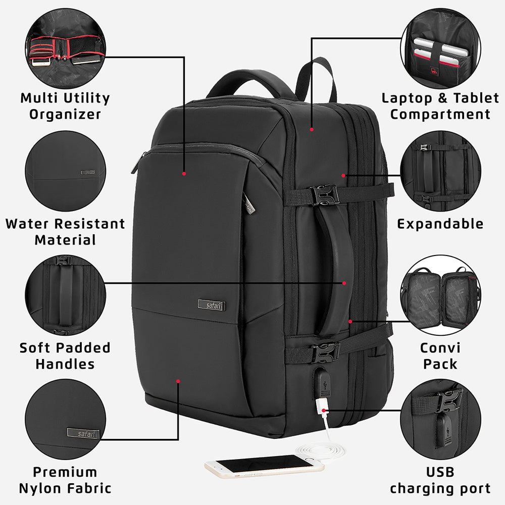 Buy Safari Zeus 33L Formal Black Backpack Online