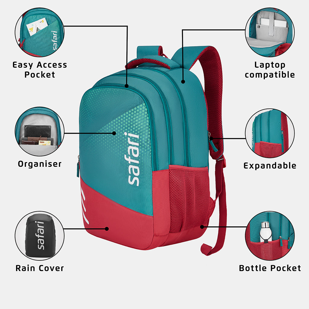 Safari Vogue 1 37L Teal Laptop Backpack with Raincover