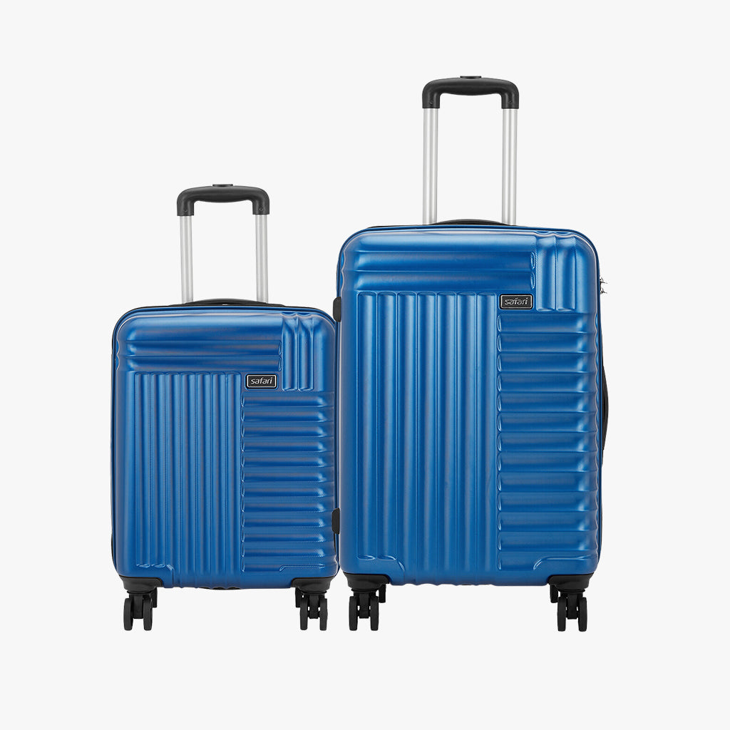 Safari Apex Set of 2 Electric Blue Trolley Bags with Dual Wheels