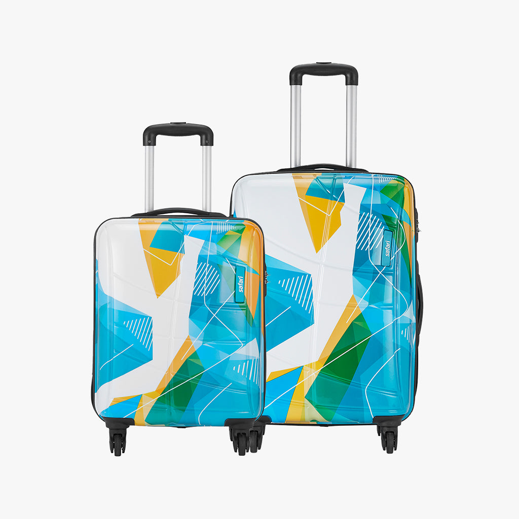 Safari Luma Set of 2 Printed Trolley Bags with 360° Wheels