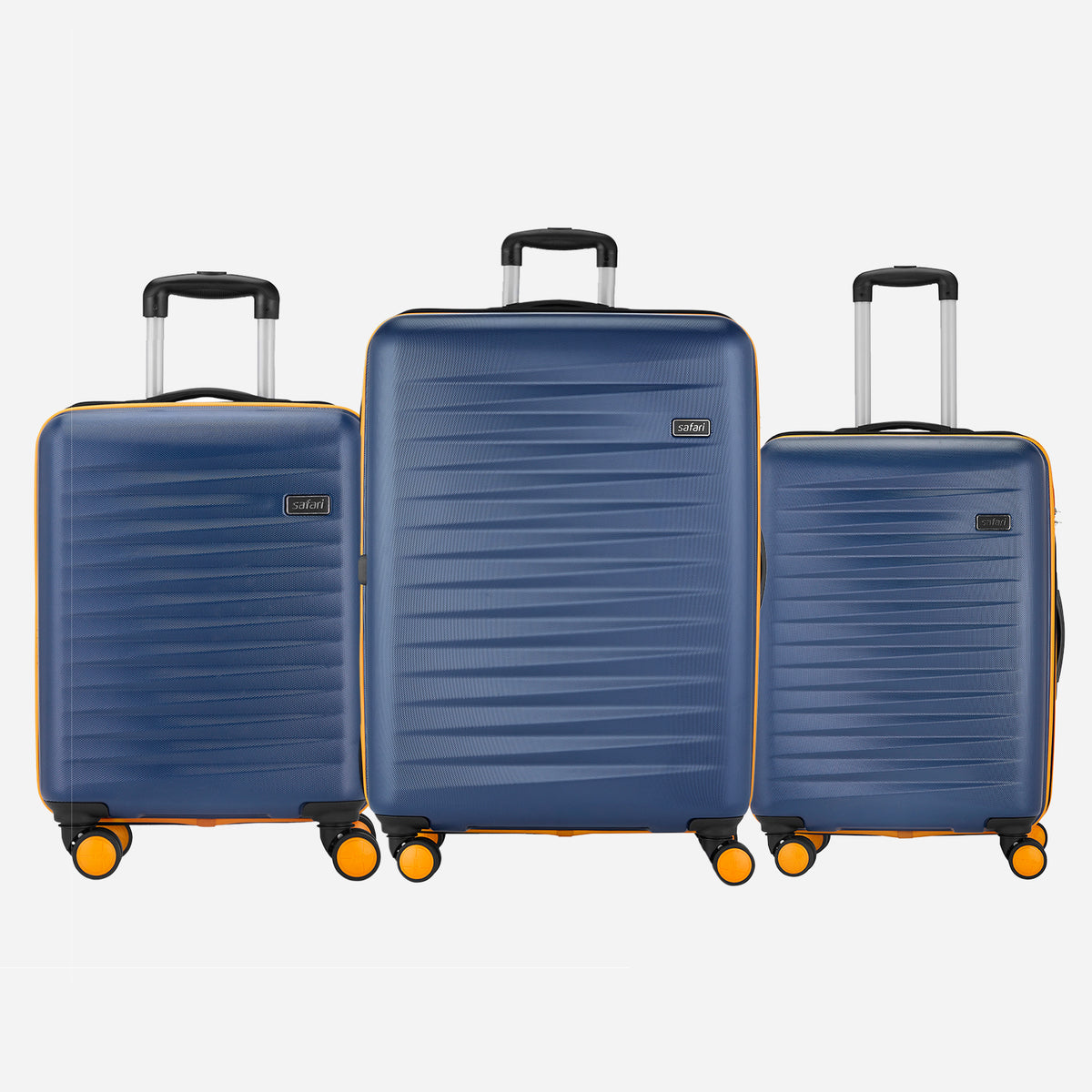 Safari Defender Graphic Blue Trolley Bag Small, Medium and Large Combo with TSA lock and Dual Wheels