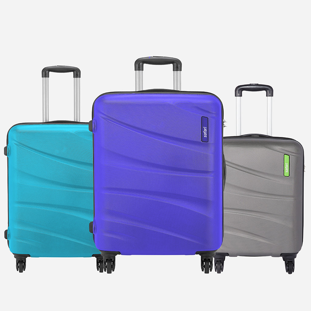 Flo Secure Hard luggage with Anti-Theft Zipper and Detailed Interiors - Combo