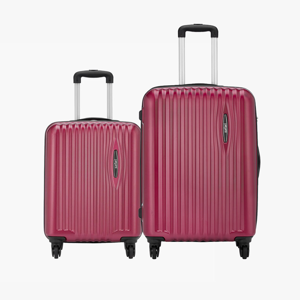 Safari Glimpse Set of 2 Wine Red Trolley Bags with 360° Wheels