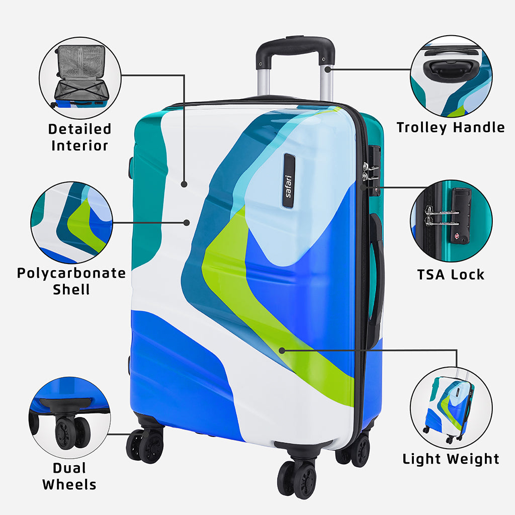 Safari Chroma Plus Printed Trolley Bag with TSA Lock