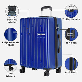 Cargo Neo Hard Luggage with TSA lock and Dual Wheels - Combo
