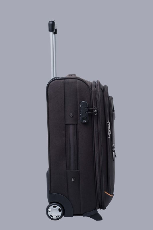 Safari Hawk Plus Brown Trolley Bag with Fixed Combination Lock