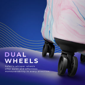 Safari Hue Set of 3 Printed Trolley Bags with Dual Wheels
