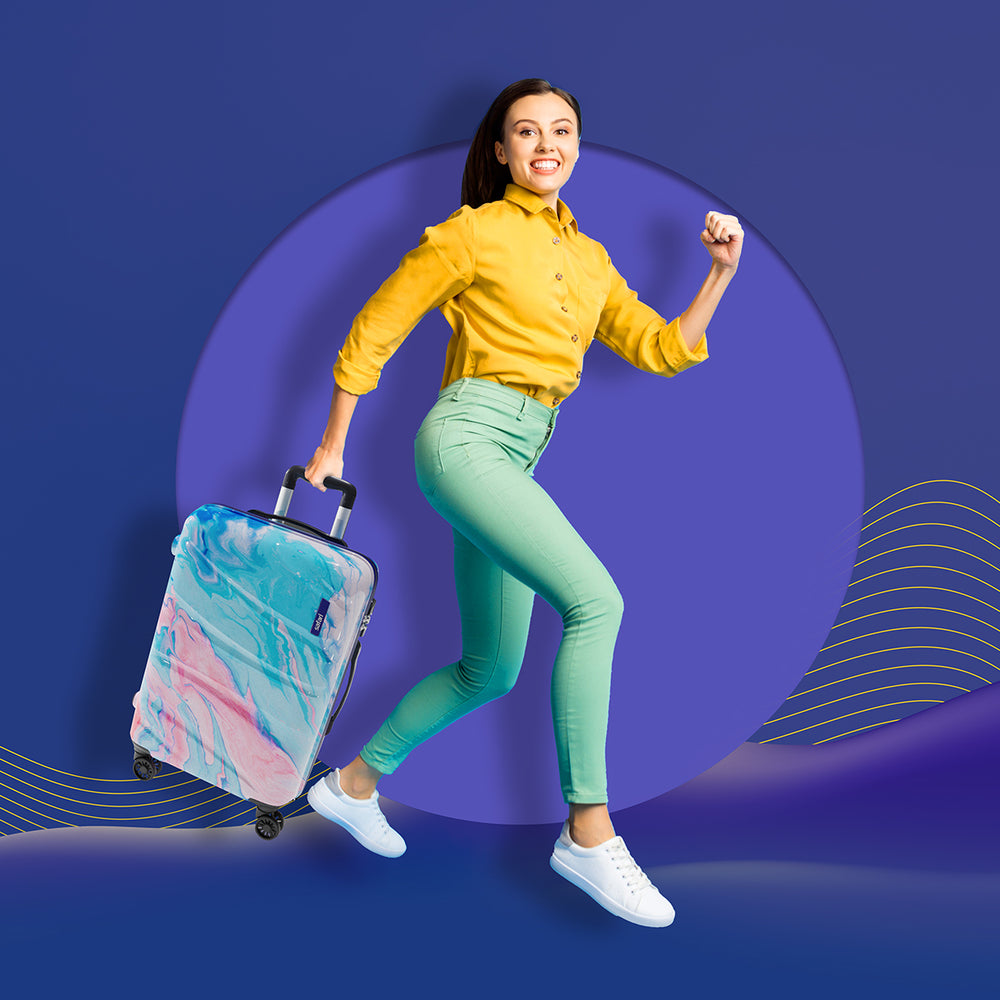 Buy Safari Hue 55/65/81 cm Printed Trolley Bag Online