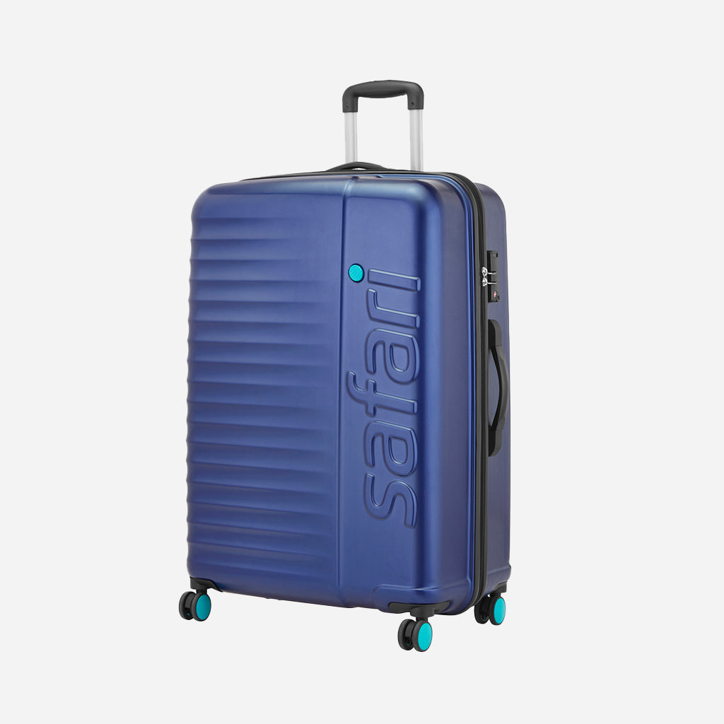 Safari Ignite Blue Anti Theft Trolley Bag with TSA lock and Dual Wheels