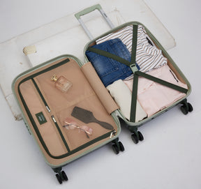 Safari Haze Tropica Trolley Bag with TSA Lock, Dual wheels, Side Hooks and Anti-theft Zipper