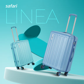 Safari Linea Set of 2 Pearl Blue Trolley Bags with Dual Wheels