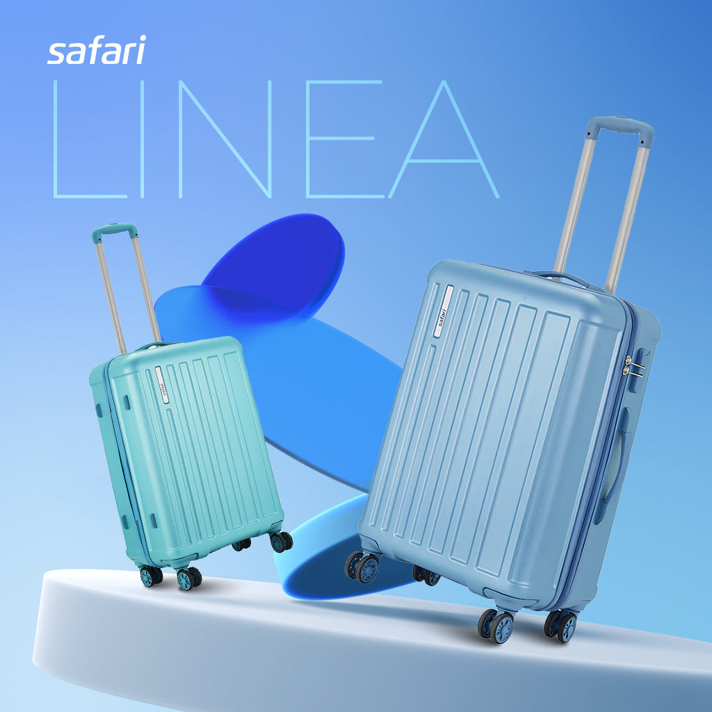 Safari Linea Set of 3 Spearmint Trolley Bags with Dual Wheels