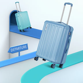 Linea Hard Luggage With Dual Wheels and Detailed Interiors Combo (Small, Medium and Large) - Pearl Blue
