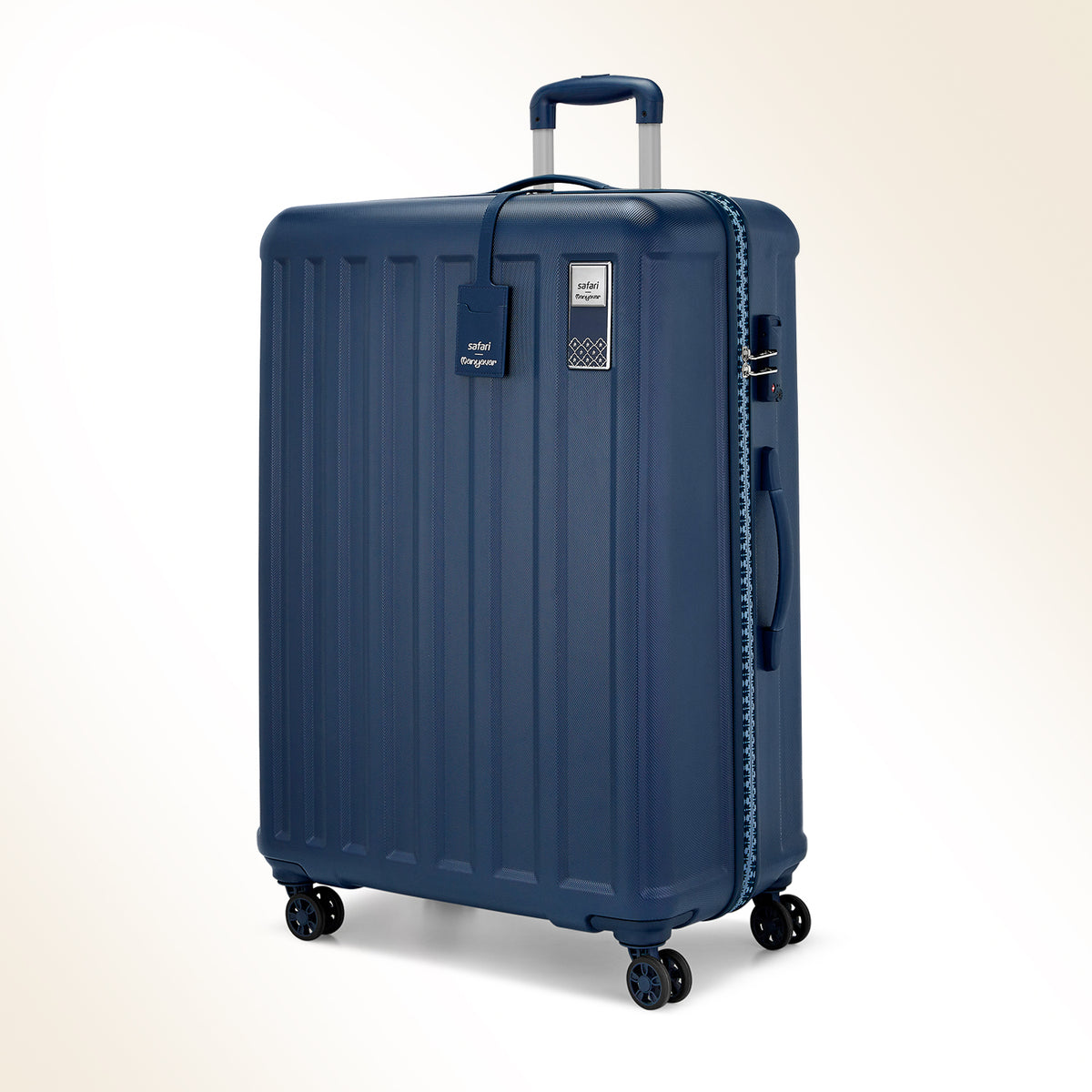 Safari x Manyavar Eterna Wedding Trolley Bag with Dual Wheels and TSA lock - Graphite Blue