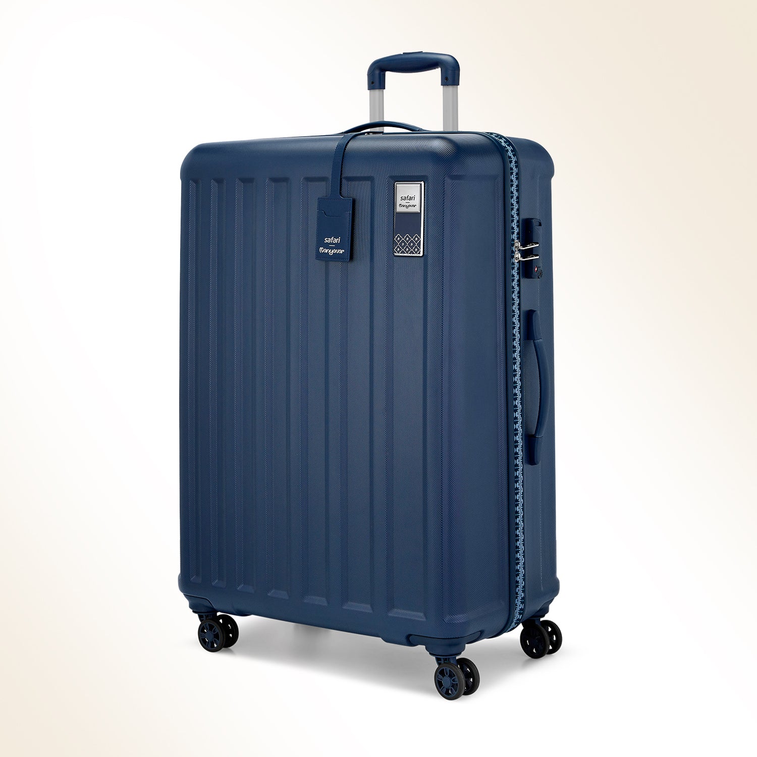 Safari x Manyavar Eterna Wedding Trolley Bag with Dual Wheels and TSA lock - Graphite Blue