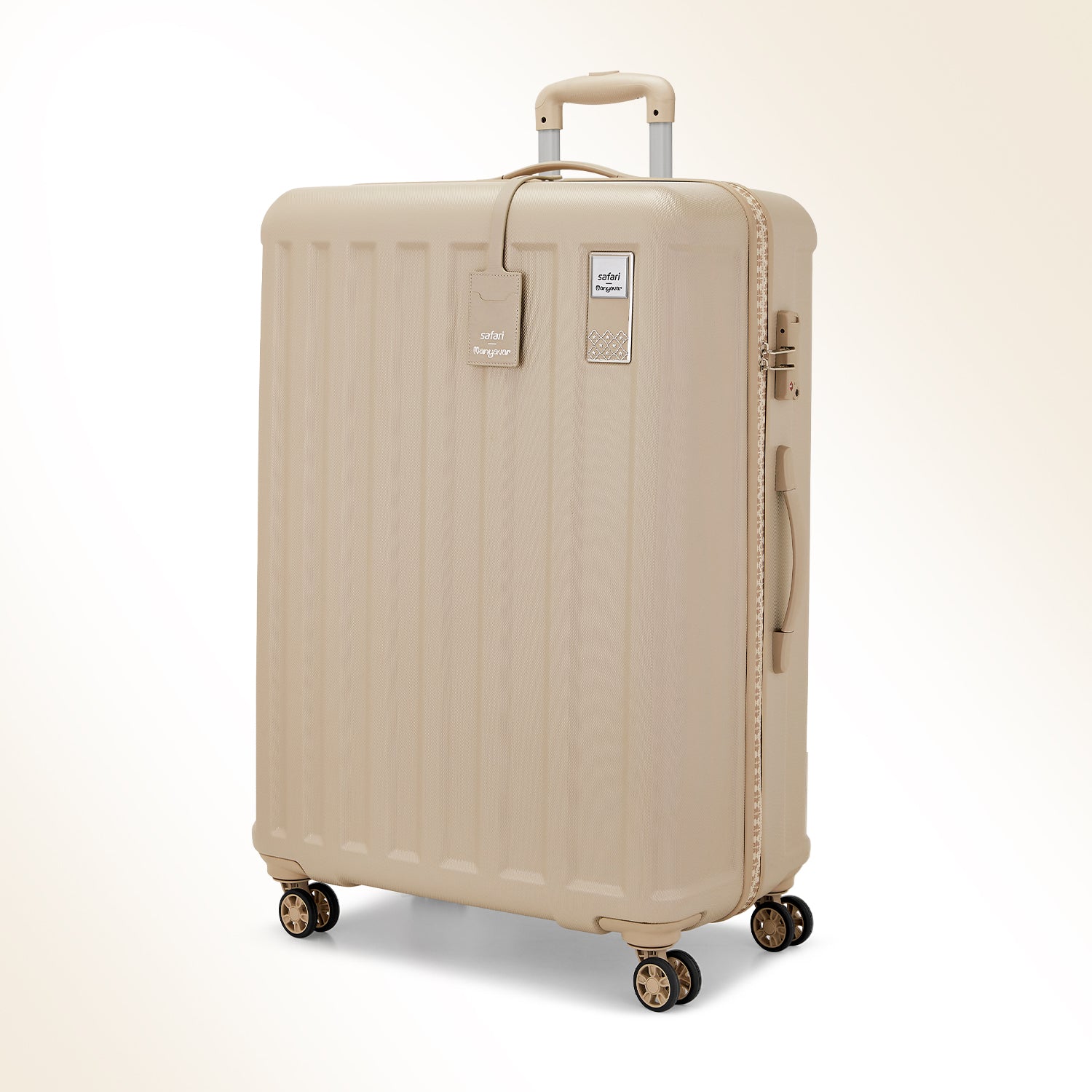 Safari x Manyavar Eterna Wedding Trolley Bag with Dual Wheels and TSA lock - Dark Champagne