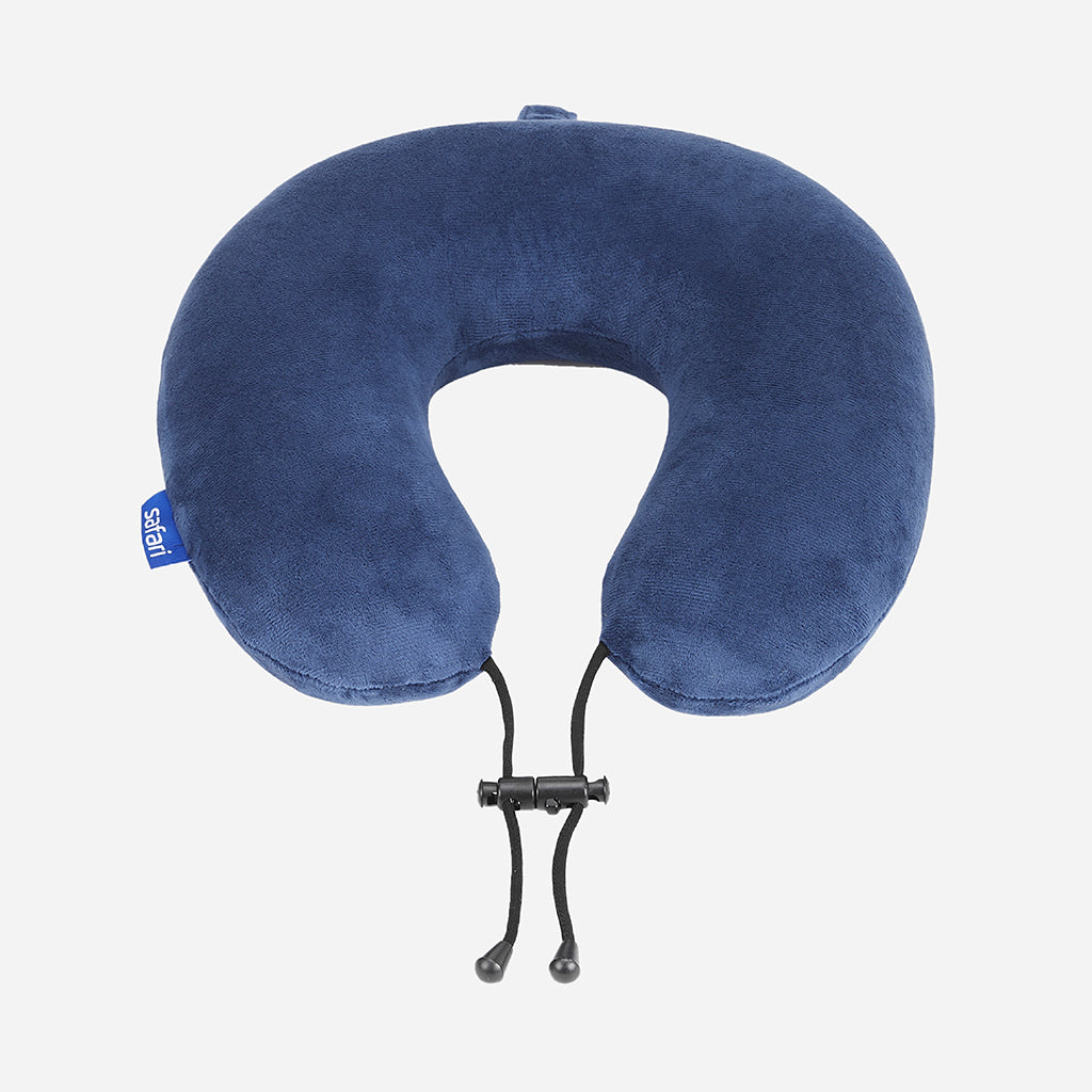 Flo Secure Hard Luggage and Basic Neck Pillow Combo - Blue