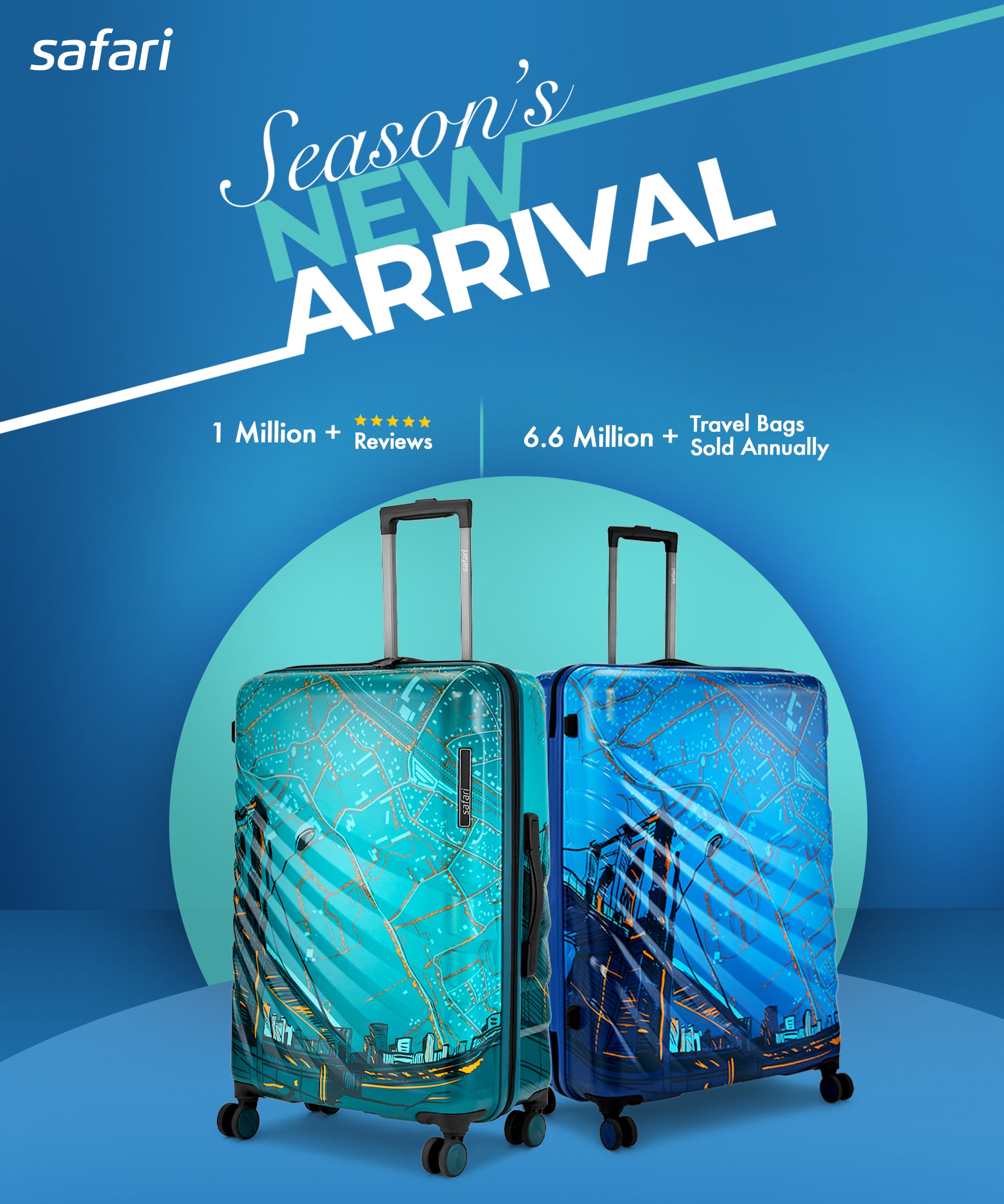 Buy Safari Persia Spearmint Trolley Bag Online