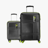 Zany Hard Luggage with TSA lock and Dual Wheels Combo (Small and Medium) - Black