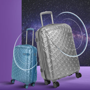 Orbit Hard Luggage with Premium Interior, Wet Pouch, Anti Theft Zipper, TSA lock and Dual Wheels - Silver