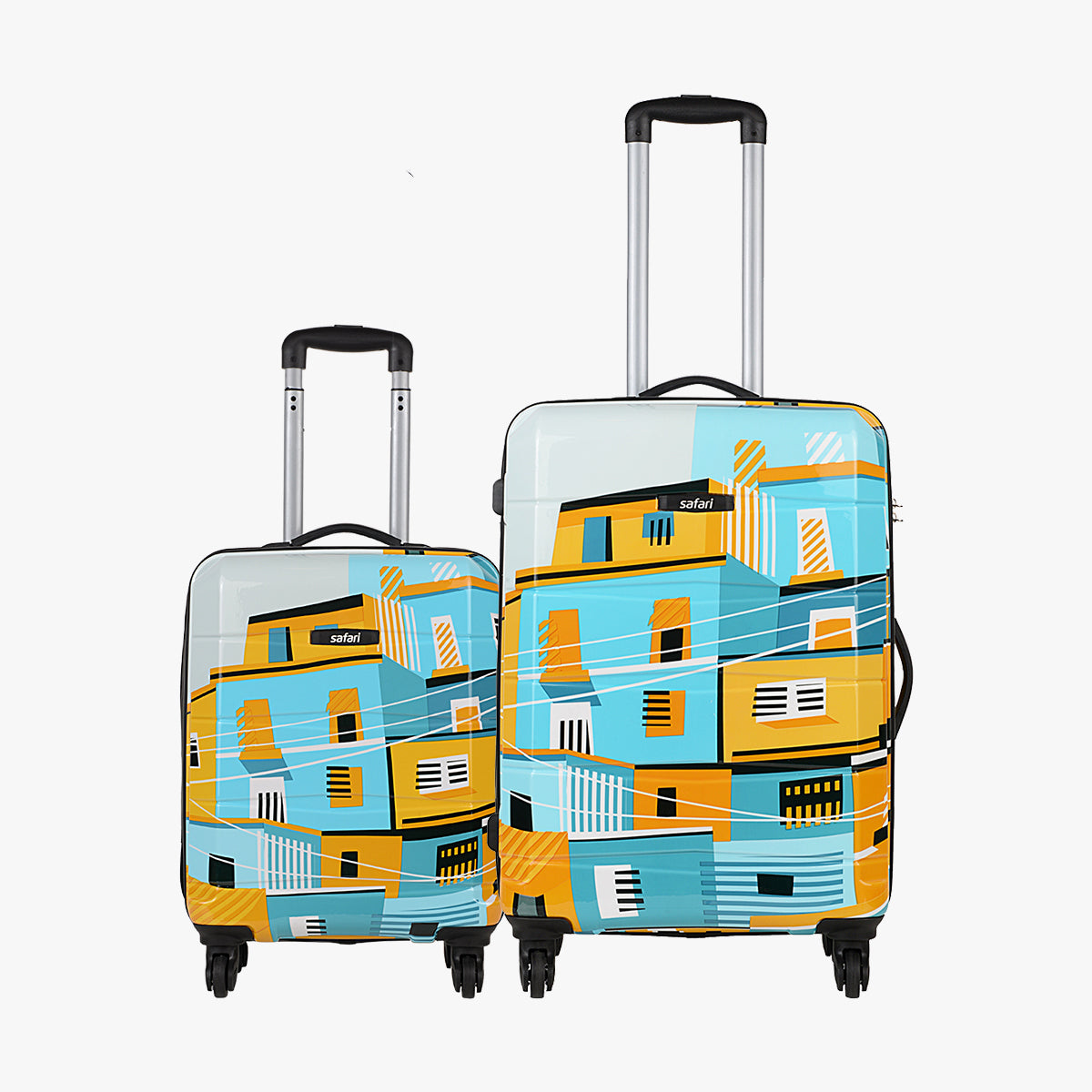 Safari Oasis Set of 2 Printed Trolley Bags with 360° Wheels
