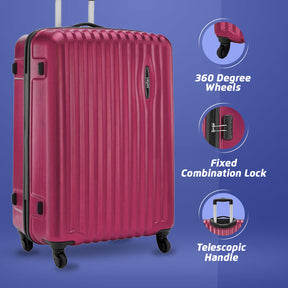 Glimpse Scratch Resistant Hard Luggage Combo Set (Small and Medium) - Wine Red