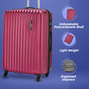 Glimpse Scratch Resistant Hard Luggage Combo Set (Small and Medium) - Wine Red