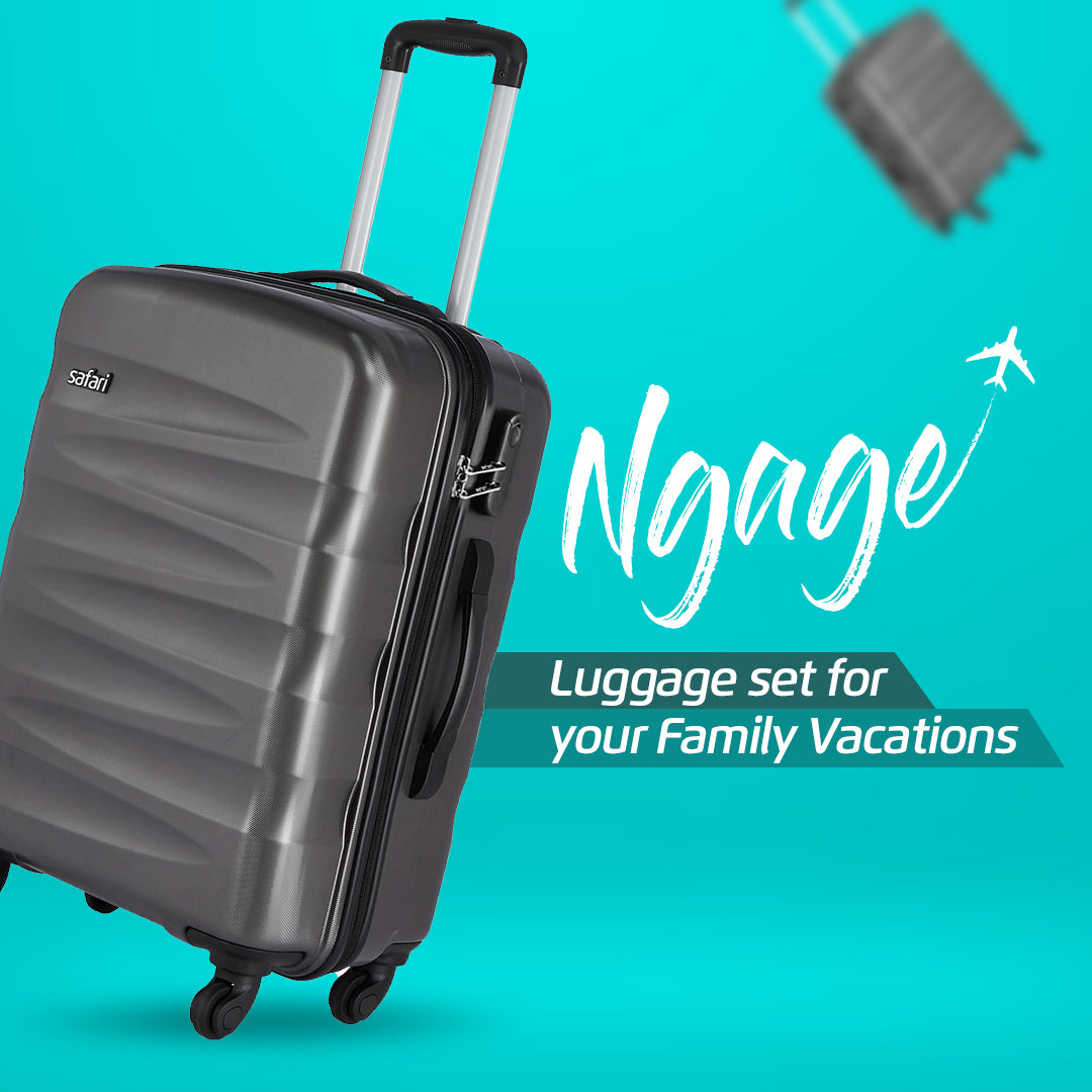 Ngage Hard Luggage Combo Set (Cabin, Medium, Large) - Gun Metal