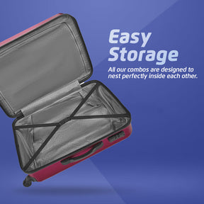 Glimpse Scratch Resistant Hard Luggage Combo Set (Small and Medium) - Wine Red