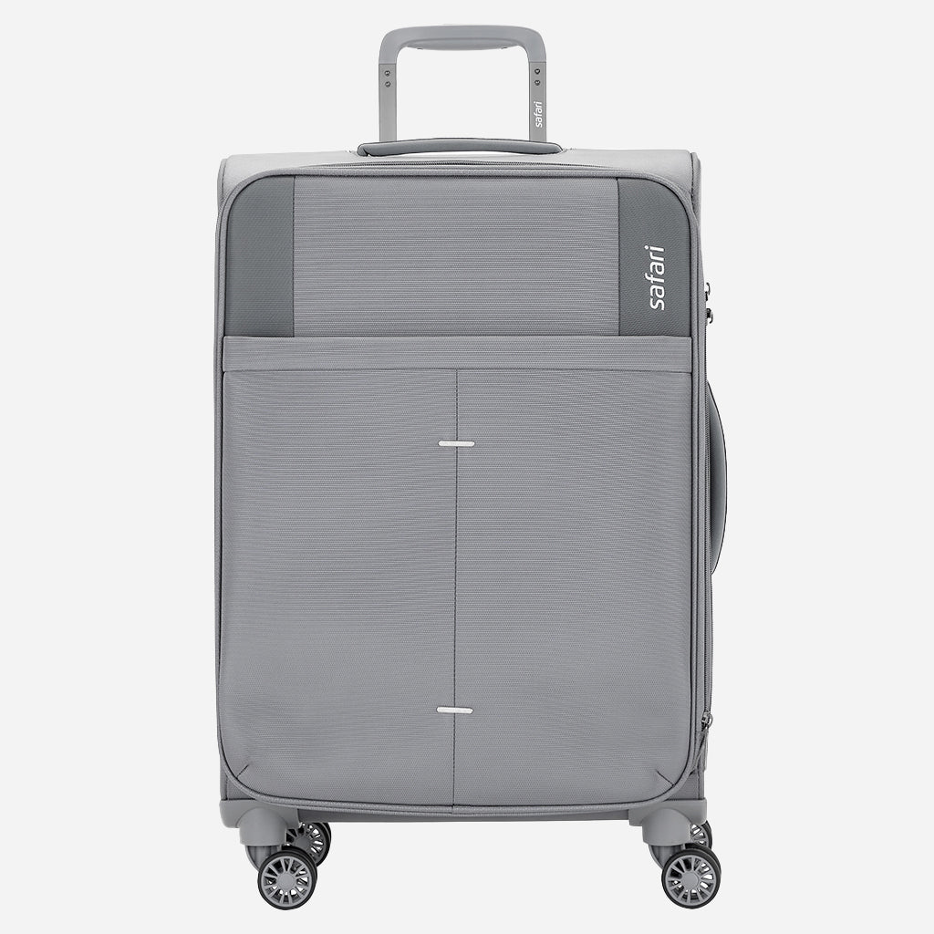 Airpro 40% Lighter Soft Luggage with TSA Lock, Dual Wheels, Detailed interiors and Expander Combo (Small, Medium and Large) - Grey