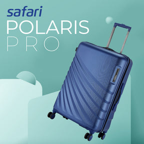 Safari Polaris Pro Titan Blue Trolley Bag with TSA Lock, Dual wheels, Side Hooks and Wet Pouch
