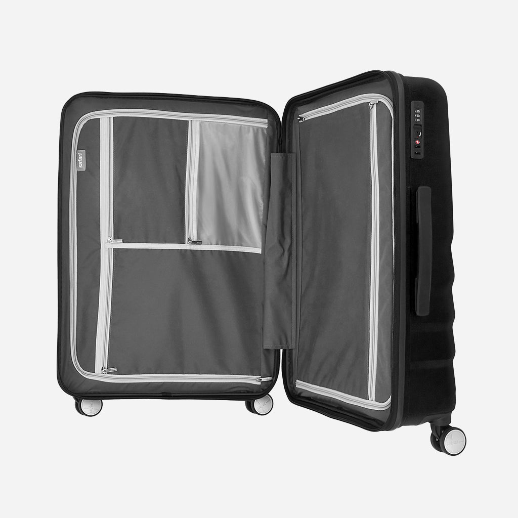Polaris Hard Luggage cabin size and Basic Neckpillow - Black