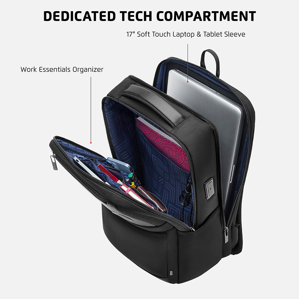 Safari Prime 16L Black Formal Backpack with Laptop Sleeve