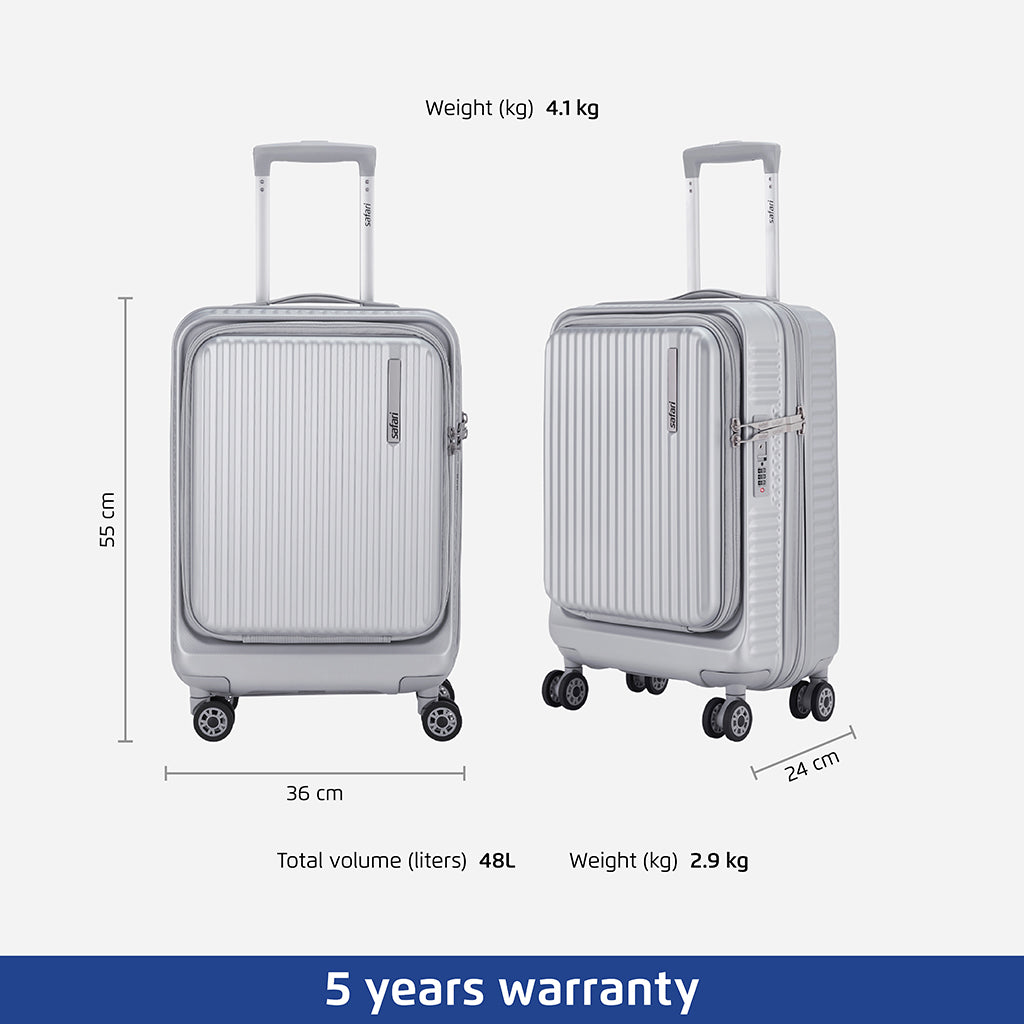 Cabin Trolley Bag Size In Cm Buy Safari Select Recoil Hard Luggage