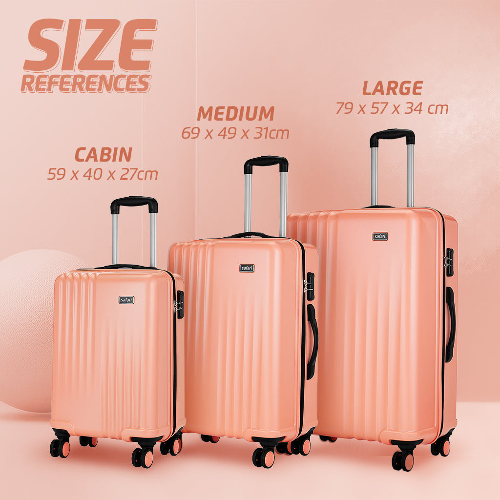 Buy Safari City Miles Mud Coral Trolley Bag with Anti-theft Zipper