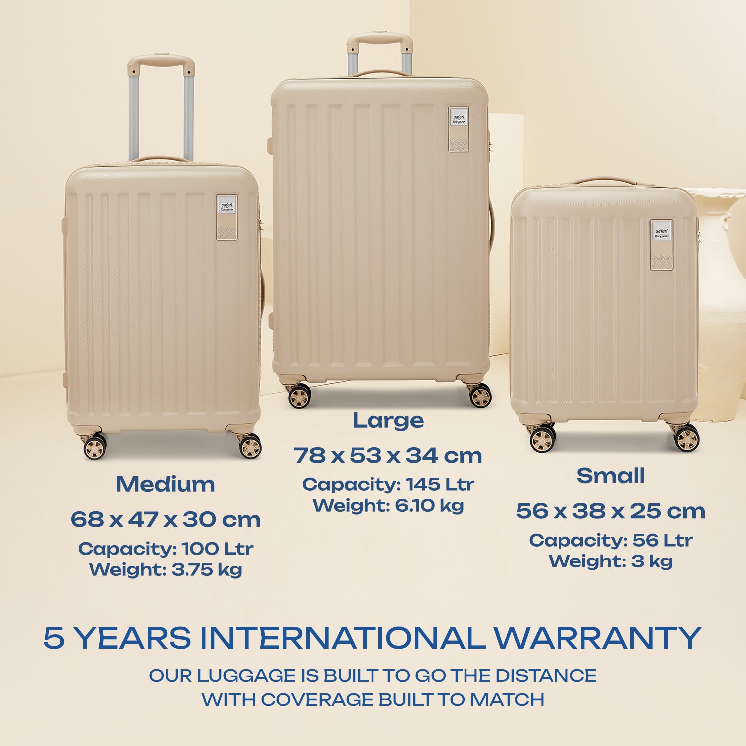 Safari x Manyavar Eterna Wedding Trolley Bag with Dual Wheels and TSA lock - Dark Champagne