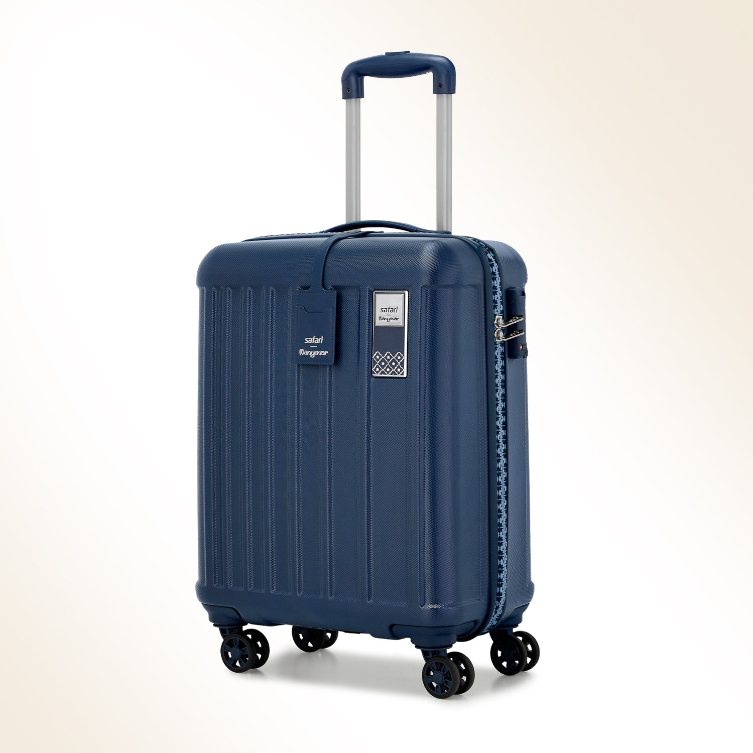 Safari x Manyavar Eterna Wedding Trolley Bag with Dual Wheels and TSA lock - Graphite Blue