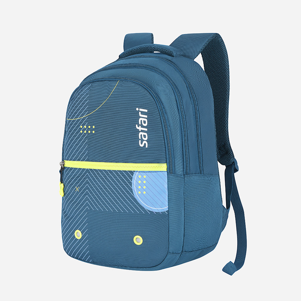 Safari Trio 9 37L Blue School Backpack with Padded Back & Easy Access Pockets