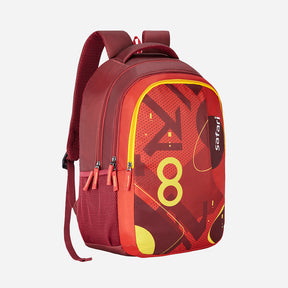 Safari Trio 13 37L Red School Backpack with Padded Back & Easy Access Pockets