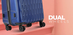 Safari Twister Set of 3 Midnight Blue Trolley Bags with Dual Wheels & Anti Theft Zipper