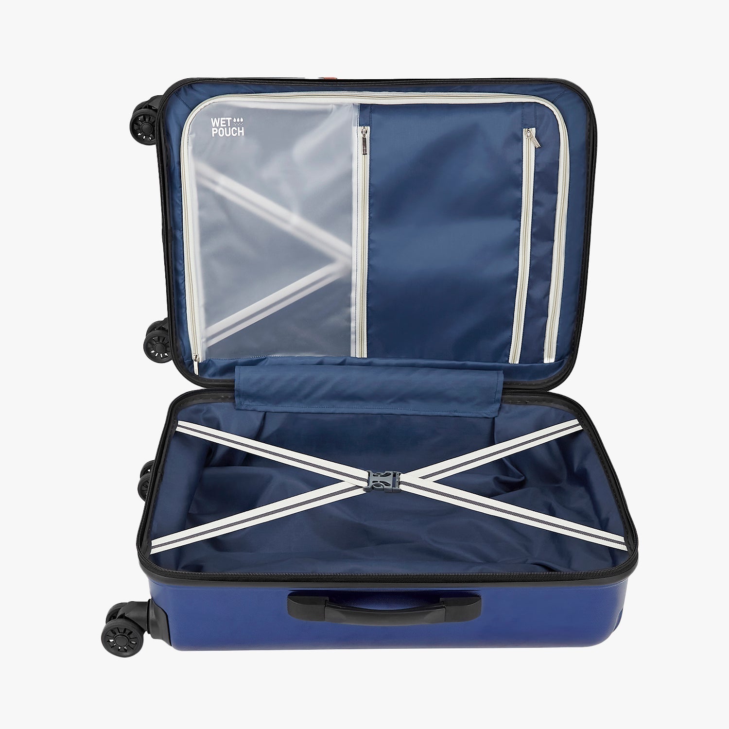 Safari Twister Set of 2 Midnight Blue Trolley Bags with Dual Wheels & Anti Theft Zipper