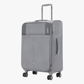 Airpro 40% Lighter Soft Luggage with TSA Lock, Dual Wheels, Detailed interiors and Expander - Grey
