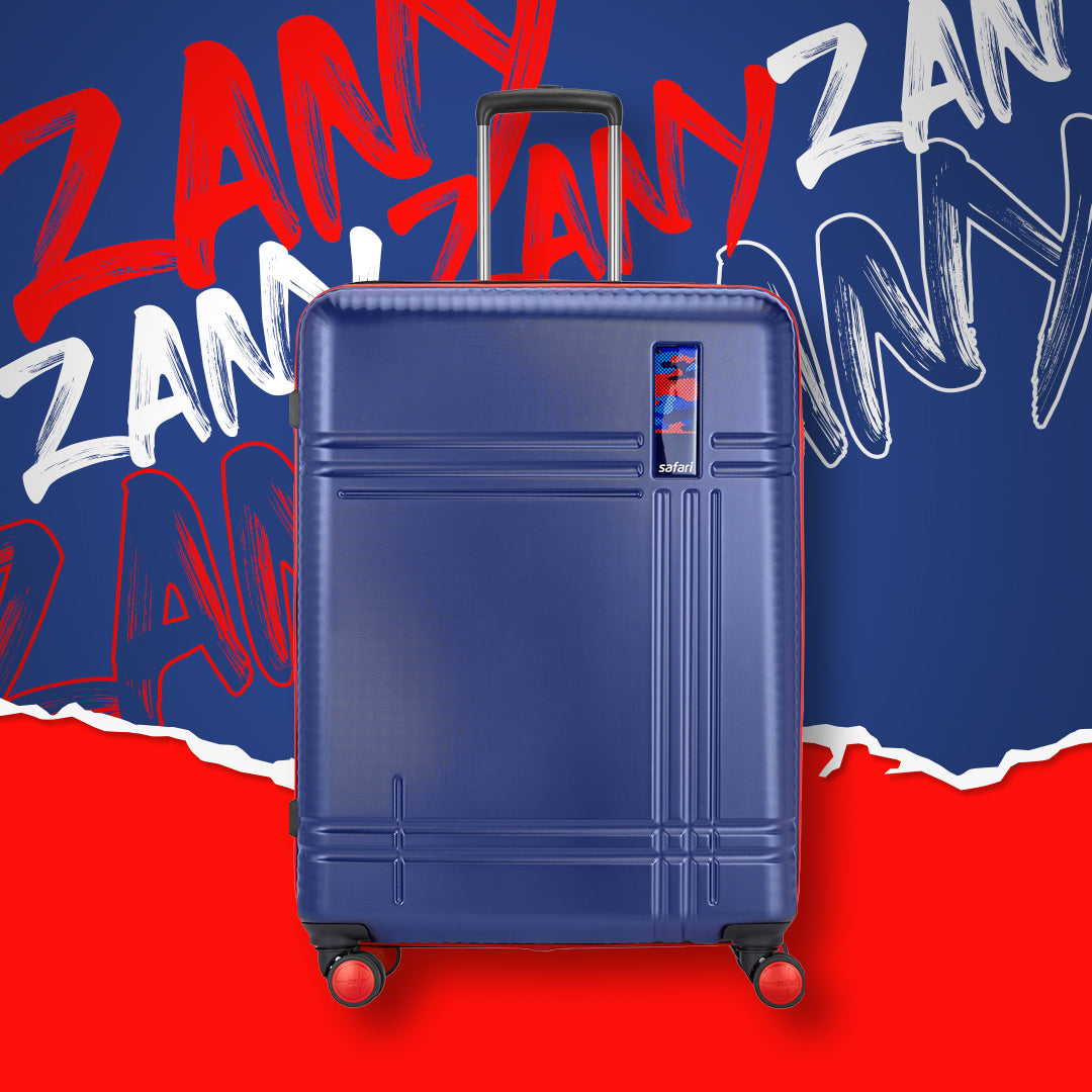 Safari Zany Set of 3 Blue Trolley Bags with Dual Wheels