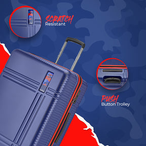 Zany Hard Luggage with TSA lock and Dual Wheels - Blue