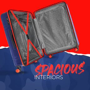 Zany Hard Luggage with TSA lock and Dual Wheels - Blue